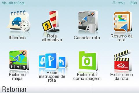 .. Alterando a rota: menu Rota Você pode acessar informações detalhadas sobre a rota calculada no menu Rota.