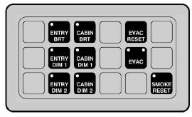 O AAP possui botões para controle de intensidade da iluminação da cabine, áreas de entrada e diferentes seções da cabine.