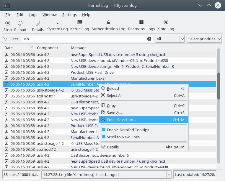 1.2.2.2 Filtrar as linhas de registo Poderá também usar a barra do filtro para filtrar pelo critério seleccionado e pelo texto escrito.