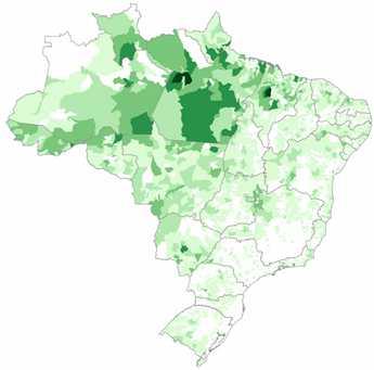 Mapa de distribuição das famílias assentadas 9,2 mil