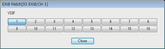 Caixa de diálogo "EXi8 Patch" (Patch do EXi8) Capitulo 4. Tela System (Sistema) 5 Botão [Ø] Inverte a fase do sinal de entrada. 6 Botão [ON] Liga/desliga o canal de entrada.