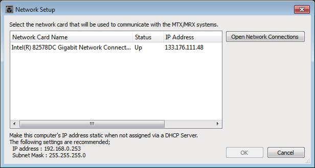 Caixa de diálogo "Network Setup" (Configuração da rede) Capítulo 7.