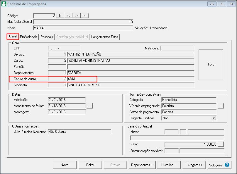 4 CONFIGURAR INTEGRAÇÃO 4.1 Acesse o menu ARQUIVO, opção CONTABILIDADE, clique em CONFIGURAR INTEGRAÇÃO; 4.2 No campo CENTRO DE CUSTO informe o código do centro de custo; 4.