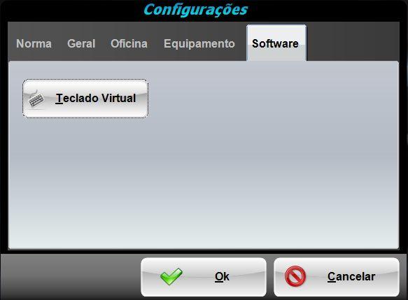 Habilitar Teclado Virtual: quando o programa for utilizado via Tablet, habilite o teclado virtual através da opção Configurações - Software.
