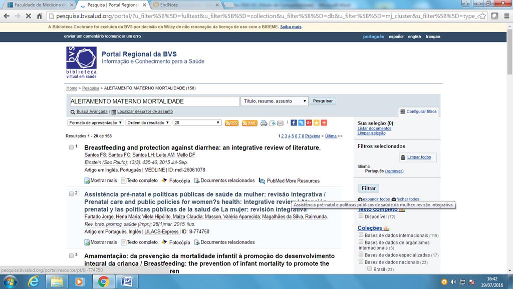 10 3º Selecionar as citações 4º clicar na figura/seta para exportar as citações 5º selecionar formato RIS para