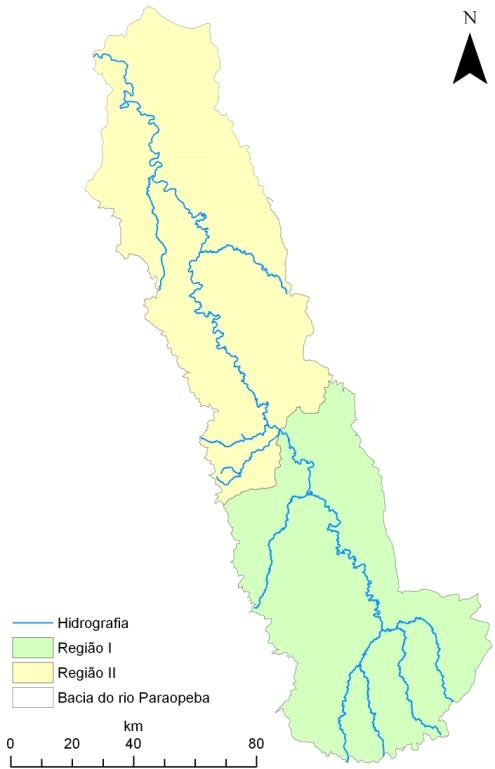 Análise de Métodos para imativa das Vazões da Bacia do Rio Paraopeba Região II Rio Paraopeba 7,10 = 0,002282 A 1,020517 r 2 = 0,9957 (11) mld = 0,015398 A r 2 = 0,9998 (12) em que, A corresponde a