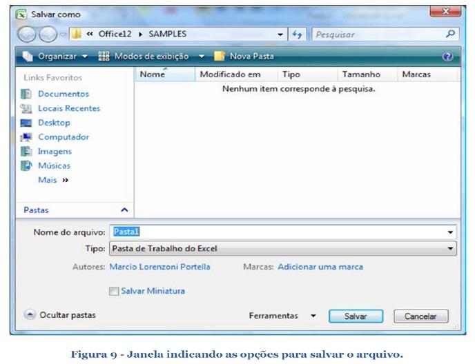 na figura 8. C Salvar permite salvar o documento em uso no local indicado pelo usuário.