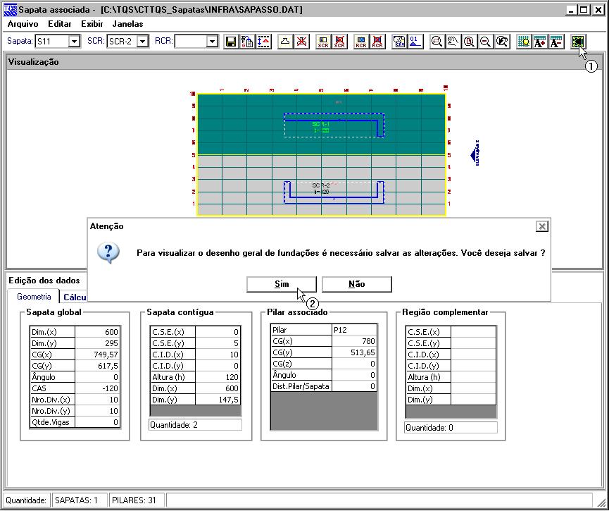 Exemplo 05 Processamento de edifício com sapatas 129 6.8.