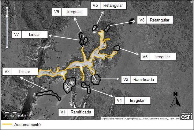 Figura 02 Formas das voçorocas da Cabeceira