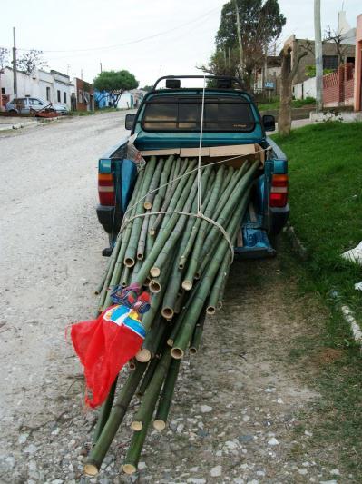 Chegando após uma colheita de bambu, uma ressalva que ajuda muito