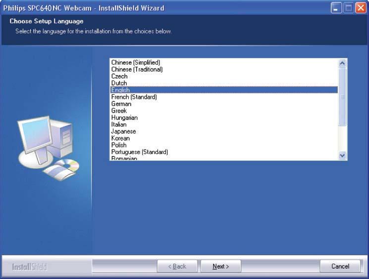 2 Introdução Instalar o software da webcam O software fornecido é compatível apenas com computadores com os sistemas operativos Microsoft Windows XP (SP2), Vista e Windows 7.