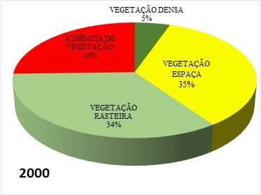 Figura 6 Gráfico de Porcentagem da Vegetação no ano de 2000.