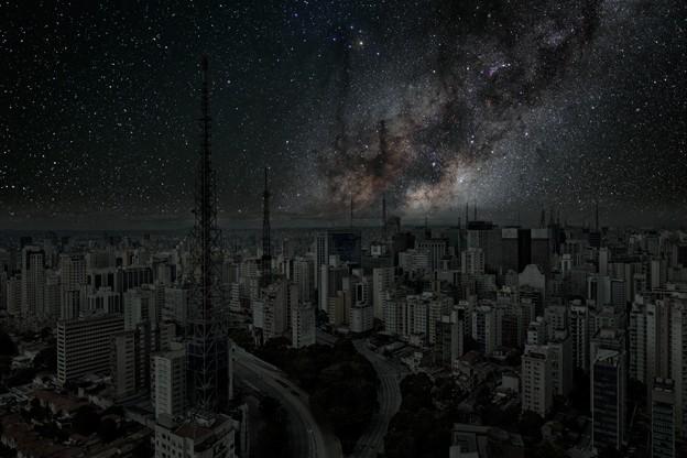 Simulação do céu noturno de São Paulo