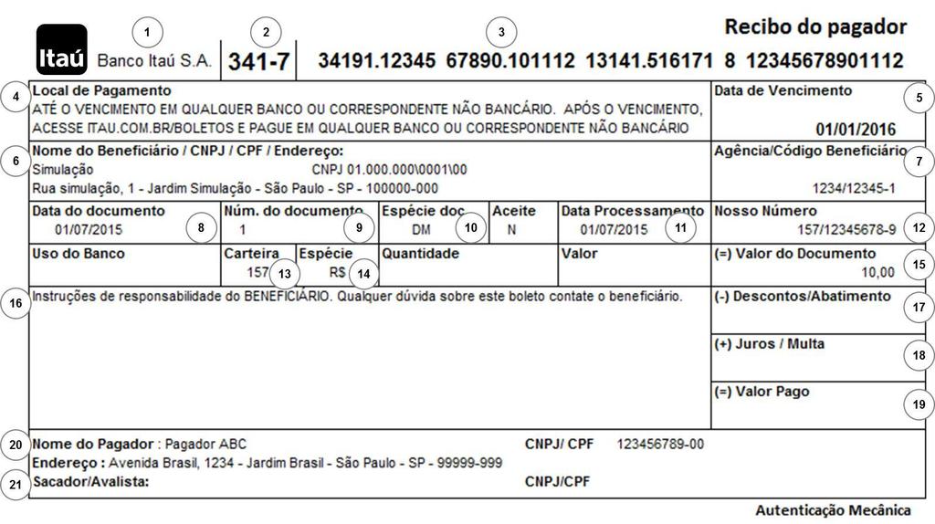 Anexo 1 Modelo de Ficha de Compensação de Boleto / cuidados no preenchimento Ficha de