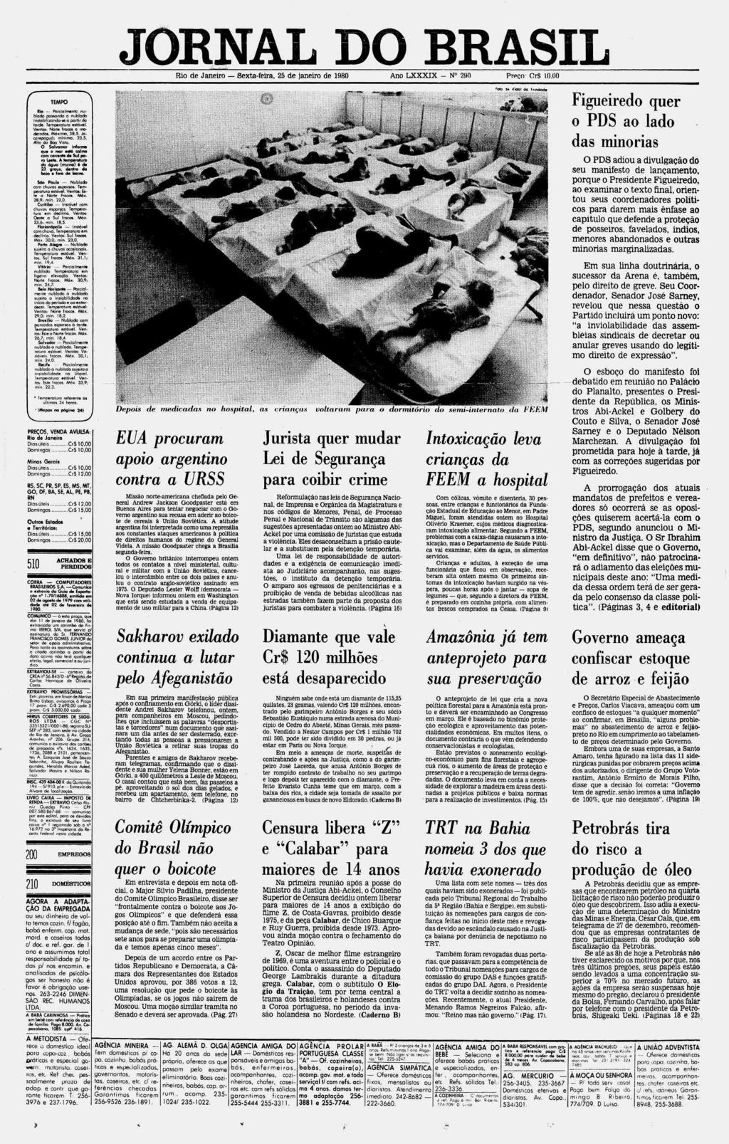 JORNAL DO BRASIL Rio de Janeiro Sexta-feira, 25 de janeiro de 1980 Ano LXXXIX foto