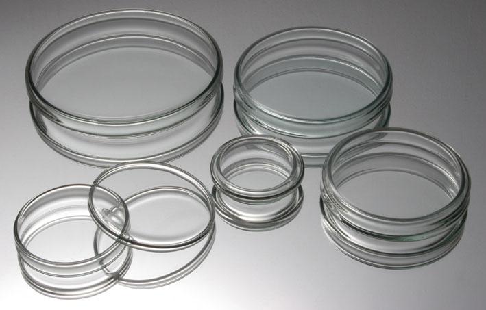 Placa de Petri : Usadas para fins diversos tais como, secagem de compostos, processos de incubação em Biologia, etc.