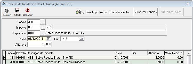 para EFD Contribuições na aba de Pis/Cofins), o sistema vai gerar somente as informações necessárias para entrega do Bloco P, vigentes a partir de 01/03/2012.