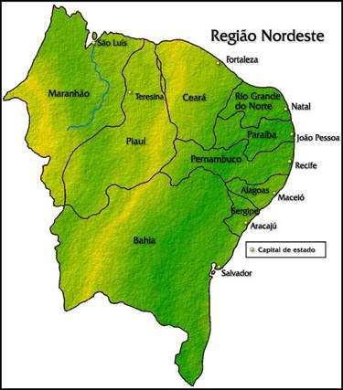 região nordeste BA, CE, MA,