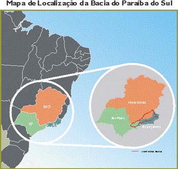 Figura 1: Localização da Bacia Hidrográfica do rio Paraíba do Sul r.paraibuna PARAIBUNA STA BRANCA JACAREÍ JAGUARI JAGUARI r. Paratoi FUNIL FUNIL B.MANSA V.REDONDA STA CECÍLIA BARRA DO PIRAÍ r.