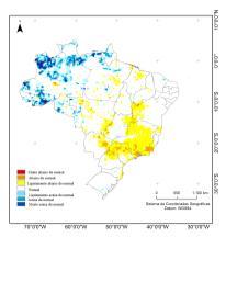 possibilitaram verificar a defasagem da resposta do Índice de Vegetação Padronizada em relação à anomalia negativa de precipitação do TRMM.