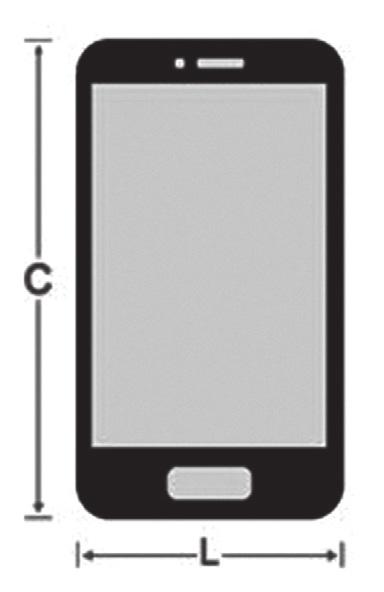 Questão 10 A área de um celular (retangular) é de 121,5 cm 2, tendo de altura C uma vez e meia a sua largura (L).