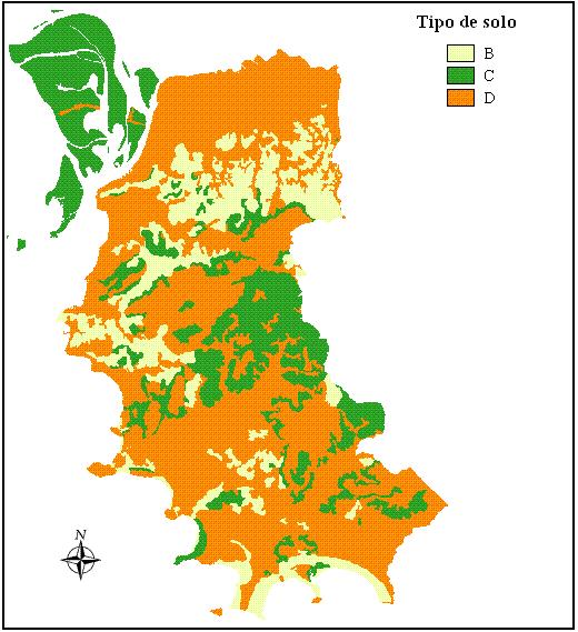 uso/ocupação do solo Mapa de tipos de solos