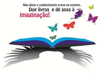 Figura 2 - Logo escolhida para a campanha de doação de livros, produzida pelo aluno Higor Conte (Informática 2012).