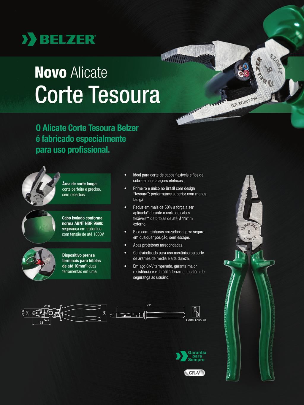 Alicate Corte esoura 219023BBR 8 COBA DE COBRE FIO