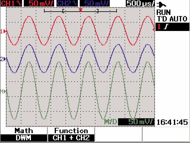 04 Keysight Osciloscópios digitais de mão da série U1600 - Folha de dados Funções FFT (apenas no U1604B) e DWM para análise de formas de onda Além das funções padrões de matemática entre duas formas