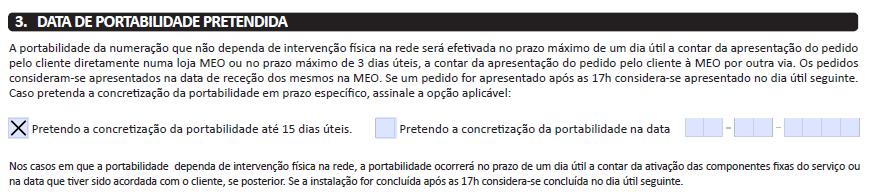 Pedido de portabilidade MEO com telemóvel e denúncia do contrato voz móvel (mod C/1002226) 1 1 2 A