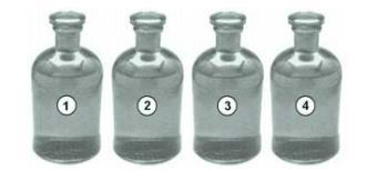 I.Com a adição de ácido clorídrico, houve desprendimento de gás na amostra do frasco 1 e formação de um precipitado na amostra do frasco 2. II.