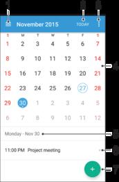 Relógio e calendário Calendário Utilize a aplicação Calendário para gerir o seu horário.