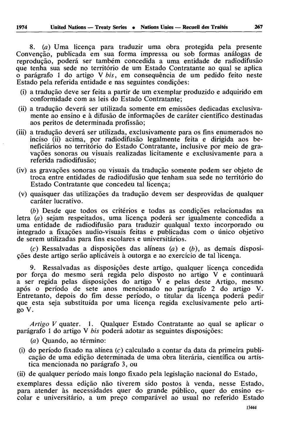 1974 United Nations Treaty Series Nations Unies Recueil des Traités 267 8.