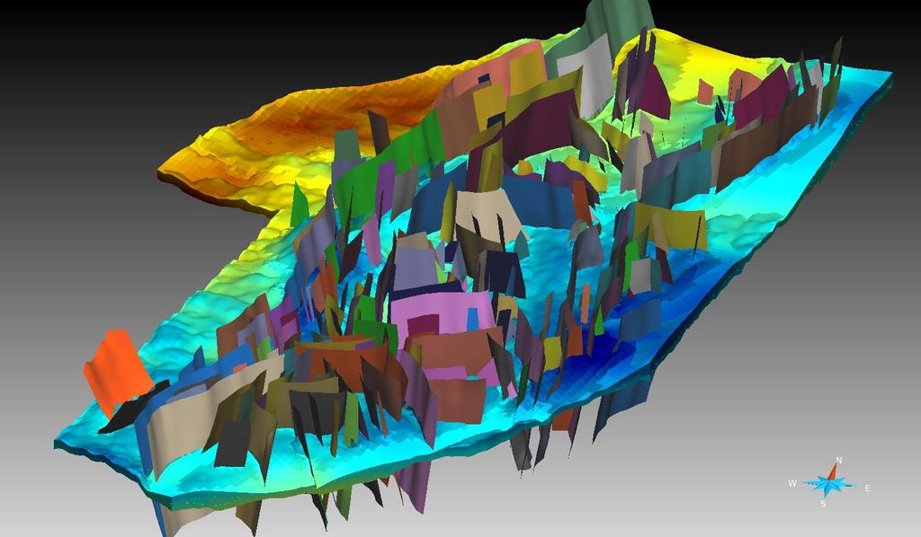 MODELAGEM GEOLÓGICA 3D Construção da malha 3D Modelagem de