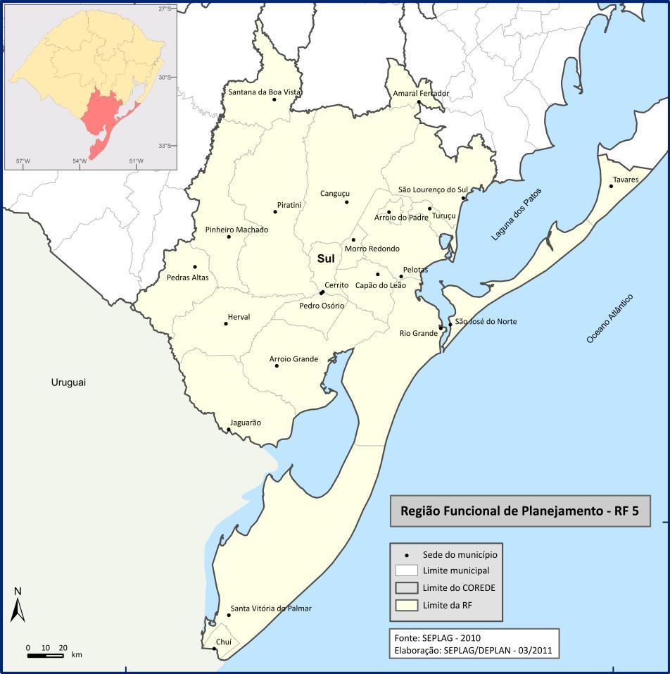 Região Funcional 5 COREDE S Corede Sul Região Funcional 5 População (2010): 843.