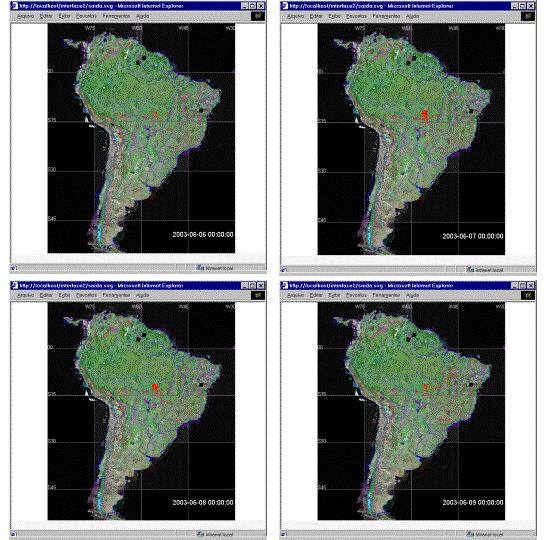 relativos a junho de 2003, detectados pelo satélite