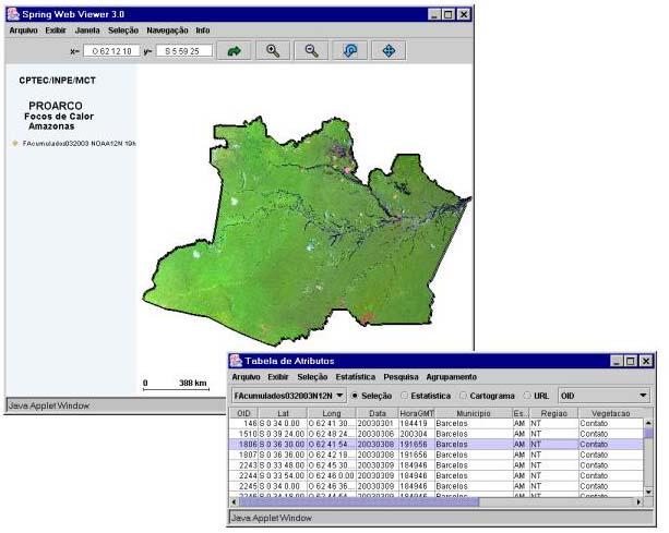 FIGURA 2.8 - Focos de calor detectados na Amazônia em março/2003 pelo satélite NOAA. 2.6 O Uso de XML Aplicado a Dados Geográficos: a Experiência Japonesa Um exemplo atual da importância do estabelecimento e adoção de padrões é a experiência japonesa.