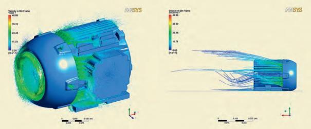 58 A Figura 26 ilustra a simulação do fluxo de ar sobre a carcaça de um motor, desenvolvida em software CFD.