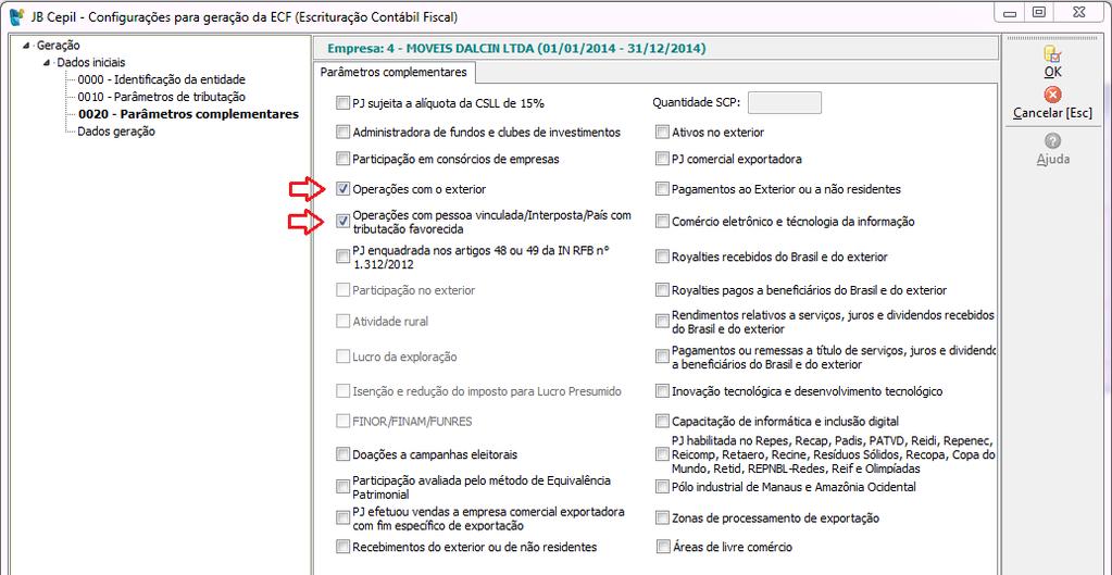 11. BLOCOS X/Y Para geração dos registros do bloco X e Y, serão buscadas algumas configurações da contabilidade de acordo com as vinculações do pacote 3014 e outros de acordo com os lançamentos. 11.