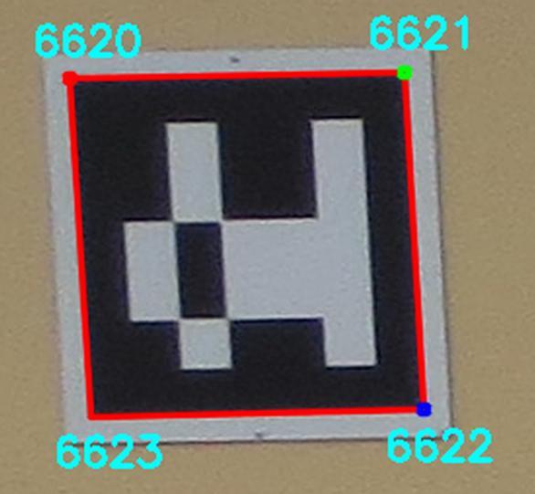 56 Figura 19 - Alvo do tipo ARUCO (código 662) A coleta de dados, para o processo de calibração e estimação dos parâmetros de orientação interior, foi feita baseada na configuração de câmaras