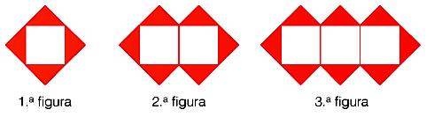 16. Observa a seguinte sequência de figuras. Admitindo que este padrão se mantém, quantos triângulos terá a 6.ª figura? 17. Considere-se que as Figuras I e II são semelhantes, sendo AB cm e PQ 10 cm.