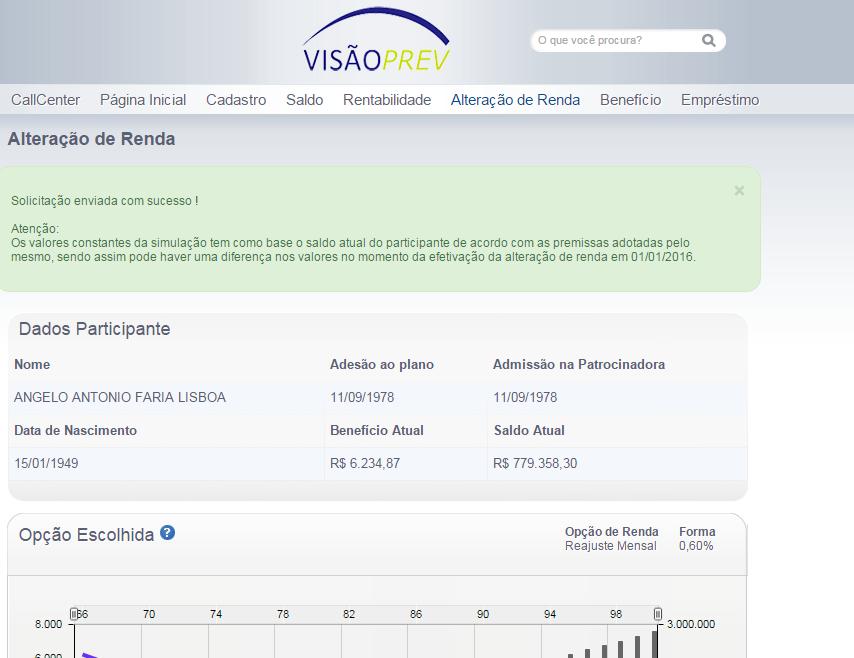 Após a solicitação, aparecerá essa