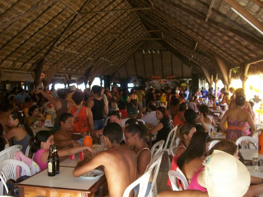 116 Imagem 24. Comportamento mais reservado. Mistura de funções no salão dedicado à organização de festas e ao consumo do complexo América do Sol num domingo na praia.