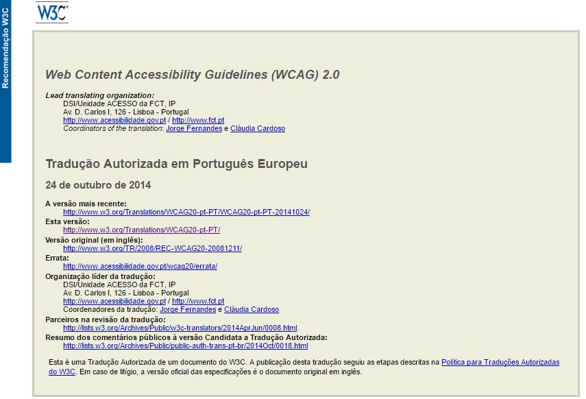 Diretrizes de Acessibilidade (WCAG) Web