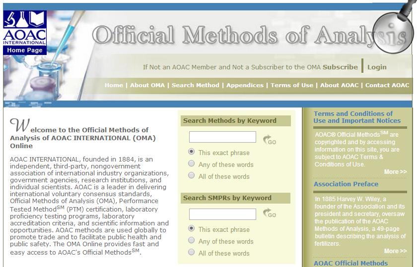 AOAC Official Methods of Analysis Edição