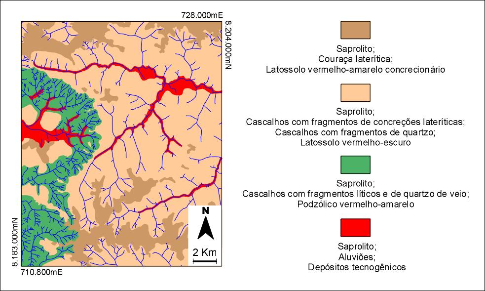 692 Figura 4. Perfis topográficos e de formas de relevo (ver localização na Figura 3). Fonte: Elaborado pelo autor a partir do mapa de formas de relevo. Figura 5.