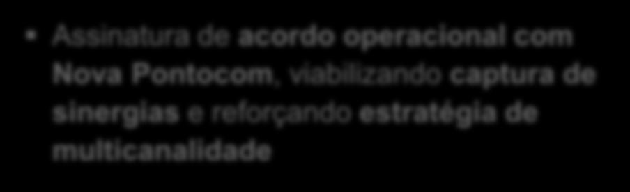 móveis Assinatura de acordo operacional com Nova Pontocom, viabilizando captura