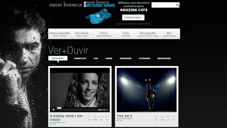 Recensão crítica a um website: Site oficial de David Fonseca Quando procuramos por David Fonseca num motor de busca, deparamo-nos imediatamente com o seu site oficial.