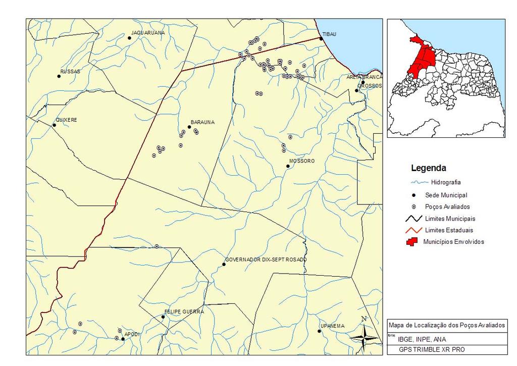DESCRIPTION OF THE STUDY AREA Mapas da região de Mossoró, indicando