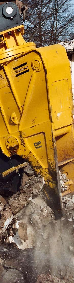 Com os pulverizadores de demolição DP nada fica de pé O conceito técnico dos pulverizadores de demolição DP combina de forma ideal as características de uma pinça de demolição e de um pulverizador